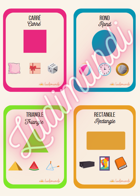 Pack de cartes éducatives - apprendre les formes en s'amusant - LudiMundi
